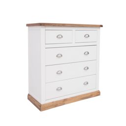Cabinet Bits Tropea 5 Drawer Chest of Drawers Chrome Cup Handle in Off-White - thumbnail 2