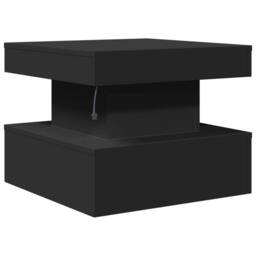 Berkfield Home Modern Coffee Table with LED Lights Black 50x50x40 cm - Size: 50 x 50 x 40 cm - thumbnail 9