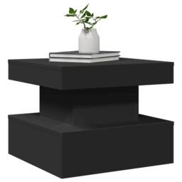 Berkfield Home Modern Coffee Table with LED Lights Black 50x50x40 cm - Size: 50 x 50 x 40 cm - thumbnail 6
