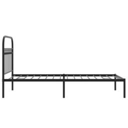 Berkfield Home Metal Bed Frame without Mattress with Headboard Black 90x200cm - Size: 90x200 cm - thumbnail 5
