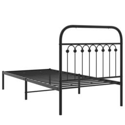 Berkfield Home Metal Bed Frame without Mattress with Headboard Black 90x200cm - Size: 90x200 cm - thumbnail 6