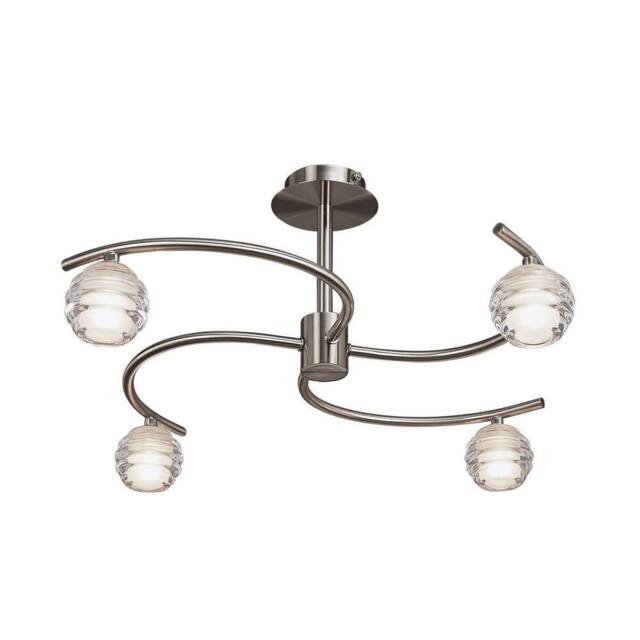 Netlighting Sphere Semi Flush 4 Light G9 Satin Nickel in Grey - image 1