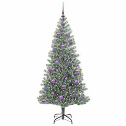 Berkfield Home Artificial Christmas Tree Snow Flocked with LED Light 180 cm in Green - thumbnail 3