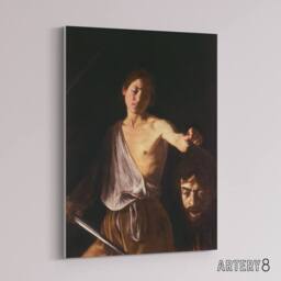"Artery8 Caravaggio 1610 David With Head Canvas Wall Art Print - Size: W12"" x H16""" - thumbnail 2