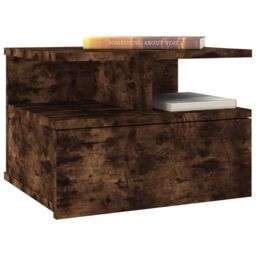 Berkfield Home Floating Nightstand Smoked Oak 40x31x27 cm Engineered Wood in Brown - Size: 40 x 31 x 27 cm - thumbnail 3