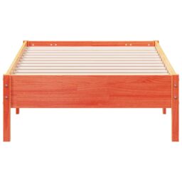 Berkfield Home Bed Frame without Mattress Wax Brown 75x190 cm Small Single Solid Wood Pine - thumbnail 4