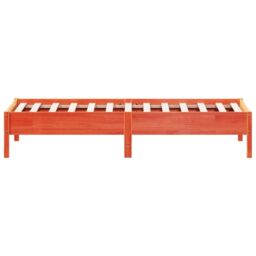 Berkfield Home Bed Frame without Mattress Wax Brown 75x190 cm Small Single Solid Wood Pine - thumbnail 5