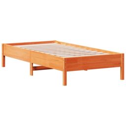 Berkfield Home Bed Frame without Mattress Wax Brown 75x190 cm Small Single Solid Wood Pine - thumbnail 6
