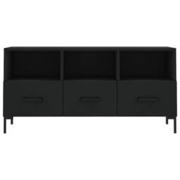 Berkfield Home TV Cabinet Black 102x36x50 cm Engineered Wood - Size: 102 x 36 x 50 cm - thumbnail 5