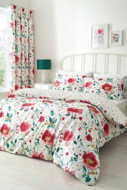 Dreams & Drapes 'Abstract Poppy' Easy Care Duvet Cover Set - Size: Single - image 1