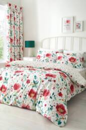 Dreams & Drapes 'Abstract Poppy' Easy Care Duvet Cover Set - Size: Single - thumbnail 1