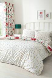 Dreams & Drapes 'Abstract Poppy' Easy Care Duvet Cover Set - Size: Single - thumbnail 4