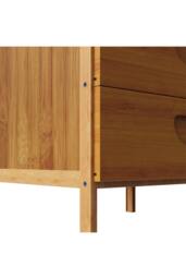 Living and Home Nightstand Bedside Table with Three Drawers in Brown - thumbnail 6