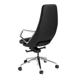 Angel Cerda Leatherette Swivel Office Chair with Chrome Base in Black - thumbnail 6