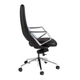Angel Cerda Leatherette Swivel Office Chair with Chrome Base in Black - thumbnail 7