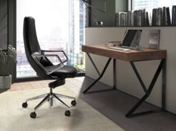 Angel Cerda Leatherette Swivel Office Chair with Chrome Base in Black - thumbnail 5
