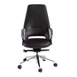 Angel Cerda Leatherette Swivel Office Chair with Chrome Base in Black - thumbnail 2