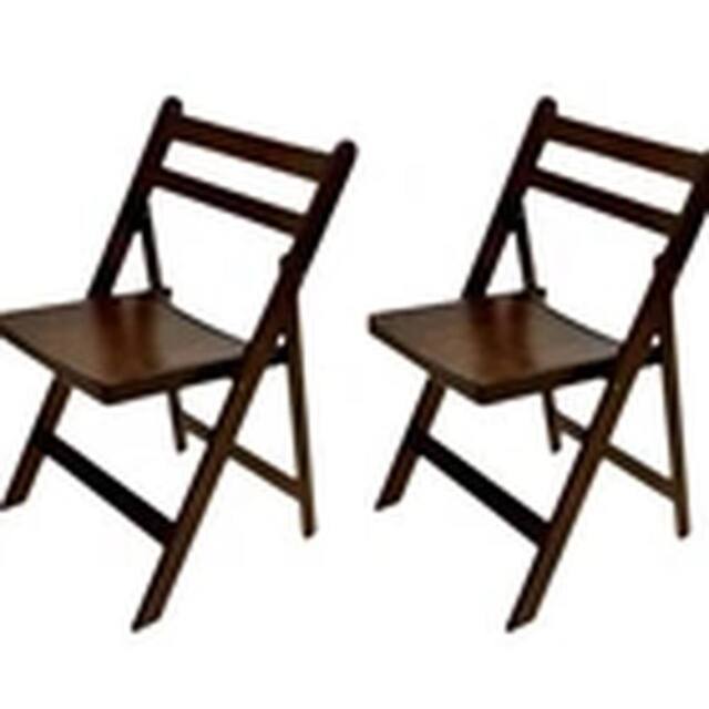 EONLION 2pcs Wooden Folding Chair, Garden Chairs, Bedroom Chair in Brown - image 1