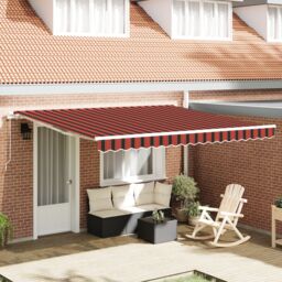 Berkfield Home Manual Retractable Awning Orange & Brown 400x300 cm in Red