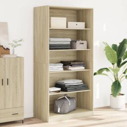 Berkfield Home Wardrobe Sonoma Oak 100x50x200 cm Engineered Wood in Brown - Size: 100 x 50 x 200 cm - thumbnail 1