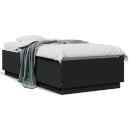Berkfield Home Bed Frame with LED without Mattress Black 75x190 cm Small Single - thumbnail 5