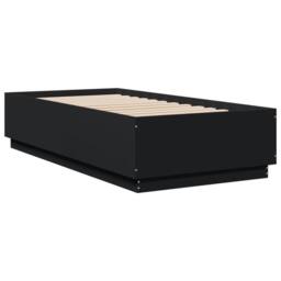 Berkfield Home Bed Frame with LED without Mattress Black 75x190 cm Small Single - thumbnail 8