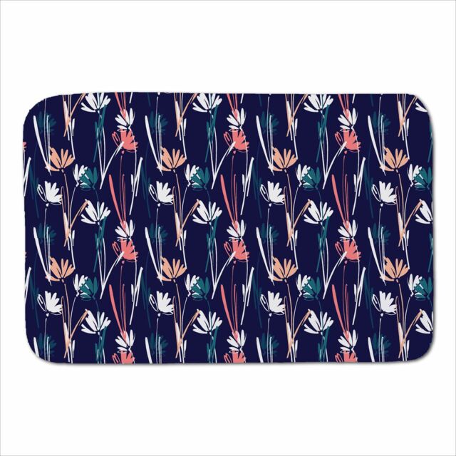 Warren Reed - Designer Hand Drawn Wild Flowers Sherpa Blanket in Blue - Size: Large - image 1
