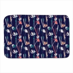 Warren Reed - Designer Hand Drawn Wild Flowers Sherpa Blanket in Blue - Size: Large - thumbnail 1