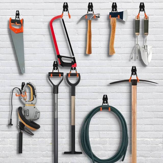 Kelvenix 12PCS Heavy Duty Steel Garage Storage Utility Wall Hanger in Orange