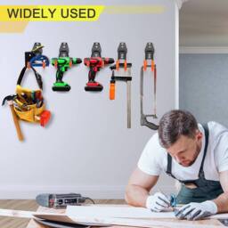 Kelvenix 12PCS Heavy Duty Steel Garage Storage Utility Wall Hanger in Orange - thumbnail 4