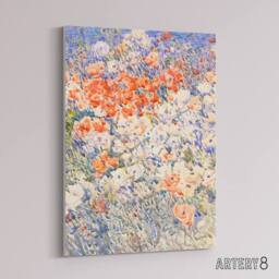 "Artery8 The Island Garden Spring Flowers Hassam Canvas Wall Art Print - Size: W12"" x H16""" - thumbnail 2