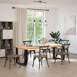 Berkfield Home Dining Table Legs T-Shaped¬†2 pcs Black 80x35x(72-73) cm Steel - thumbnail 1
