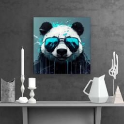 "Warren Reed - Designer Panda With Blue Glasses Splashart Canvas - Size: W16"" x H16""" - thumbnail 2