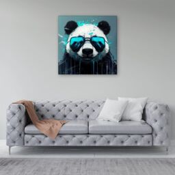 "Warren Reed - Designer Panda With Blue Glasses Splashart Canvas - Size: W16"" x H16""" - thumbnail 4