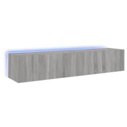 Berkfield Home TV Wall Cabinets with LED Lights 2 pcs Grey Sonoma 80x35x31 cm - Size: 80 x 35 x 31 cm - thumbnail 3