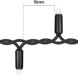 Xmas Haus Cluster Lights Black Rubber IP65 RGB 5M - thumbnail 3