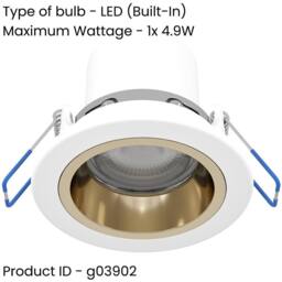Loops Elegant White & Gold Indoor Ceiling Spotlight for Stylish Homes - thumbnail 2