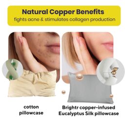 Brightr Sleep Copper-Infused Eucalyptus Silk Pillowcase in Grey - Size: Standard Pillow Case - thumbnail 3