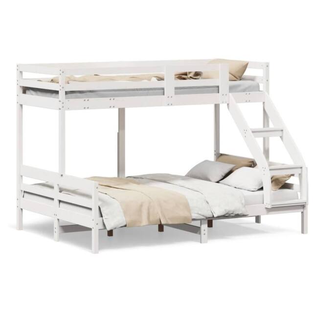 Berkfield Home Bunk Bed without Mattress 90x200/140x200 cm White Solid Wood - image 1