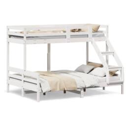Berkfield Home Bunk Bed without Mattress 90x200/140x200 cm White Solid Wood - thumbnail 1