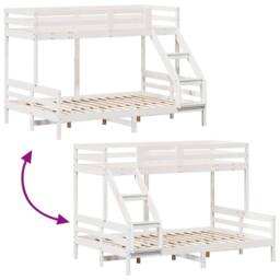 Berkfield Home Bunk Bed without Mattress 90x200/140x200 cm White Solid Wood - thumbnail 8