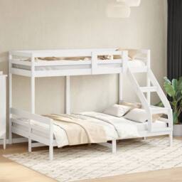 Berkfield Home Bunk Bed without Mattress 90x200/140x200 cm White Solid Wood - thumbnail 2