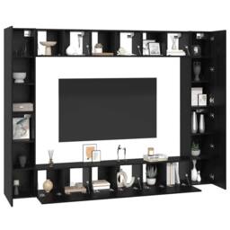 Berkfield Home TV Cabinet with Shelf 10 pcs Black oak Medium 30.5 x 30 x 90 cm - thumbnail 1