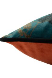 Paoletti Tropical Cheetah Printed Piped Cushion in Teal - Size: 45 cm x 45 cm - thumbnail 4