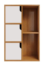 Living and Home 3 Tier Cube Bookcase Wooden Shelving Display Storage Unit Office Living Room Furniture in Natural - thumbnail 3