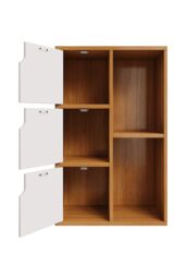 Living and Home 3 Tier Cube Bookcase Wooden Shelving Display Storage Unit Office Living Room Furniture in Natural - thumbnail 5