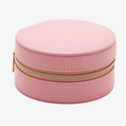 T.H.Baker Women's Sophia Pink Zipped Round Leather Jewellery Box SP3336 - thumbnail 2