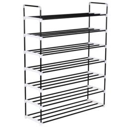 Berkfield Home Shoe Rack with 7 Shelves Metal & Plastic Black
