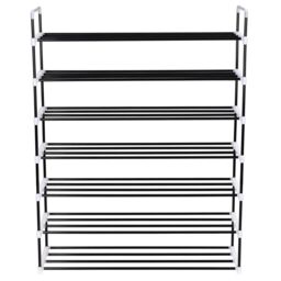 Berkfield Home Shoe Rack with 7 Shelves Metal & Plastic Black - thumbnail 2
