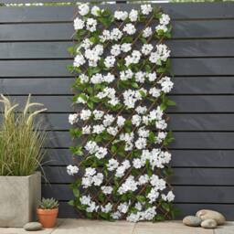 Garden Greatness Artificial White Hydrangea Willow Garden Trellis - Size: 1 Pack